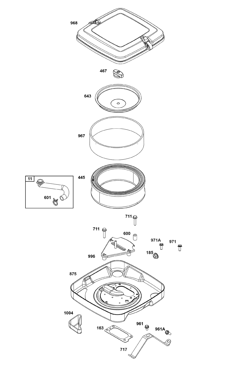 Air Cleaner Group Diagram and Parts List for 386777-0153-B5 200000 - 399999 Briggs and Stratton Engine